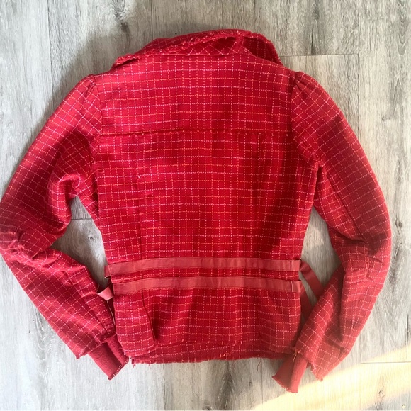 Free People Red Plaid Blazer - Picture 4 of 7